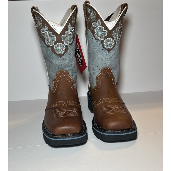Justin Women's Western Boots 7.5 GY9950 Brown/turquoise New In Box - Picture 1 of 5